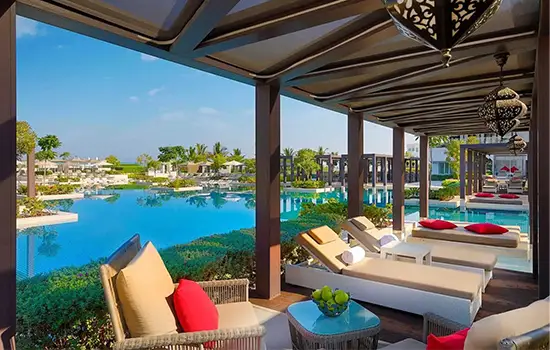 Best Hotels in Oman | 1. Jumeirah Muscat Bay 2. W Muscat 3. Anantara Al Jabal Al Akhdar Resort 4. Al Bustan Palace, a Ritz-Carlton Hotel 5.The Chedi Muscat 6. Six Senses Zighy Bay 7. Dunes by Al Nahda