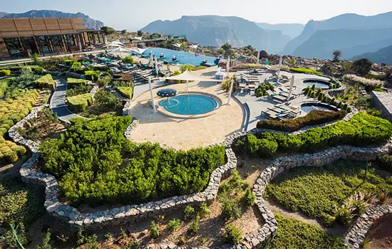 Best Hotels in Oman | 1. Jumeirah Muscat Bay 2. W Muscat 3. Anantara Al Jabal Al Akhdar Resort 4. Al Bustan Palace, a Ritz-Carlton Hotel 5.The Chedi Muscat 6. Six Senses Zighy Bay 7. Dunes by Al Nahda