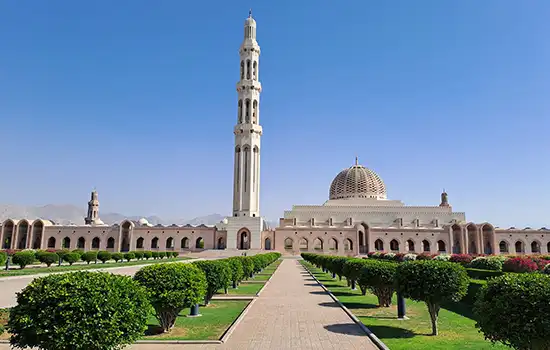 Top Tourist Attractions in Oman: A List of Oman's Most Beautiful Sights 5 Exterior View Sultan Qaboos Grand Mosque