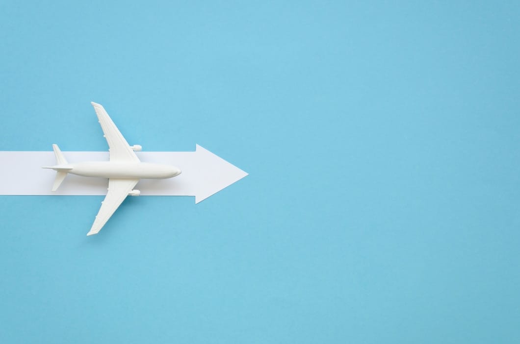 copy space airplane with arow direction 23 2148436338