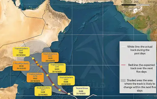 اعلام آمادگی سازمان دفاع غیر نظامی برای مقابله با وضعیت طوفان گرمسیری "تِج" 