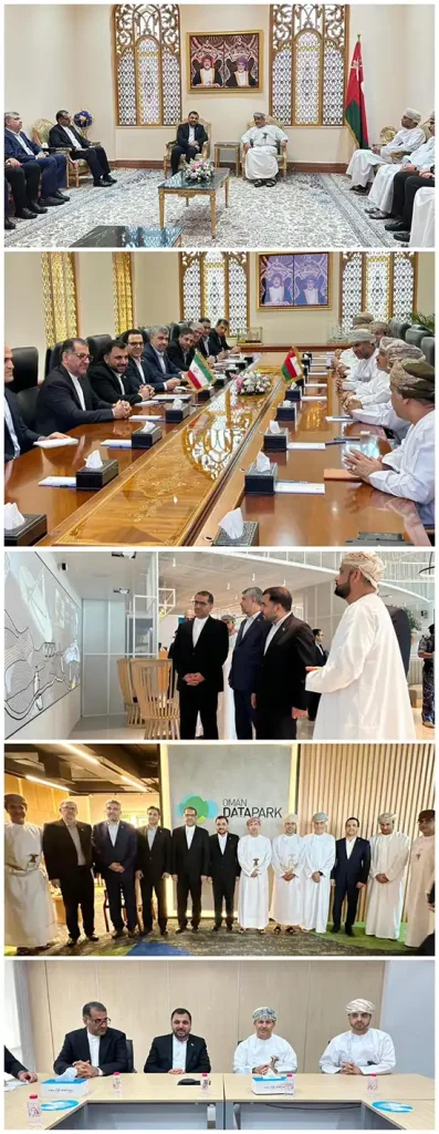 دیدار وزیر ارتباطات ایران با همتای عمانی در مسقط 2 بازدید وزیر ارتباطات ایران از شرکت عمان تل، شرکت ملی پست و دیتا پارک عمان
