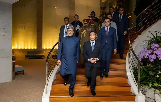 مراسم استقبال رسمی سلطان عمان در سنگاپور