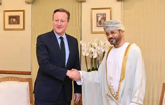 دیدار البوسعیدی و دیوید کامِرون در مسقط