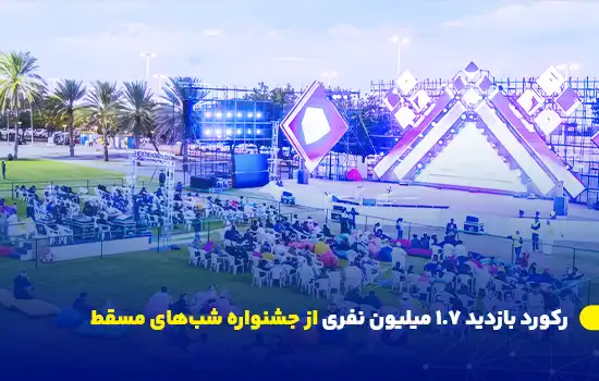 رکورد بازدید ۱.۷ میلیون نفری از جشنواره شبهای مسقط 4 جشنواره شبهای مسقط با ۱.۷ میلیون بازدیدکننده، رکورد جدیدی را در تاریخ این رویداد ثبت کرد.