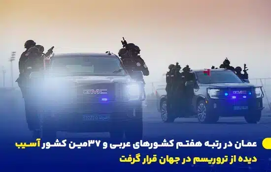 عمان در رتبه هفتم کشورهای عربی و ۳۷مین کشور آسیبدیده از تروریسم در جهان قرار گرفت 4 تصویری از یگان ویژه ضدتروریسم عمان در حال انجام عملیات، نشاندهنده تلاشهای امنیتی این کشور در مبارزه با تهدیدات تروریستی.